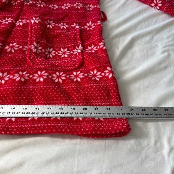 La Senza Women's Holiday Fleece Short Robe Red Size L/XL‎ *Missing belt tie - Picture 13 of 15